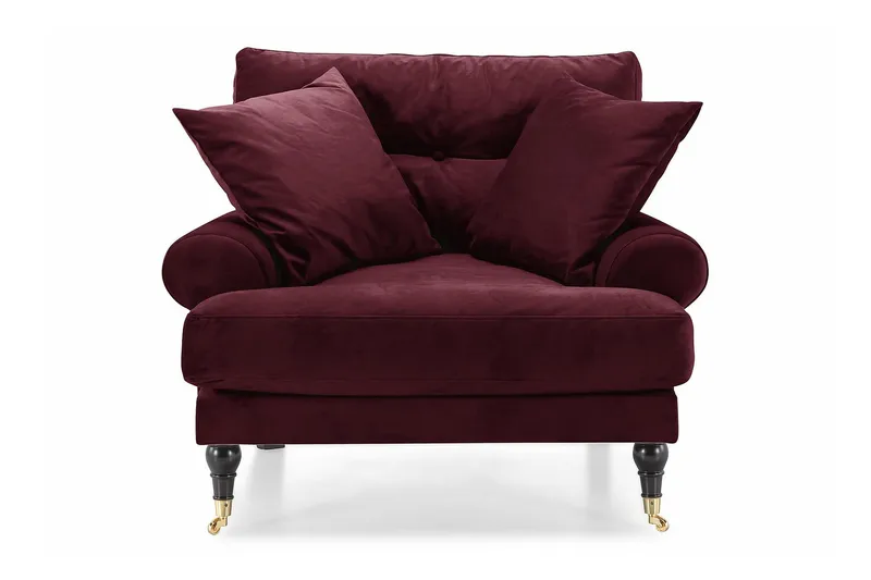 Andrew Fløyelslenestol - Lilla/Messing - Møbler - Stoler - Lenestoler - Fløyelslenestol