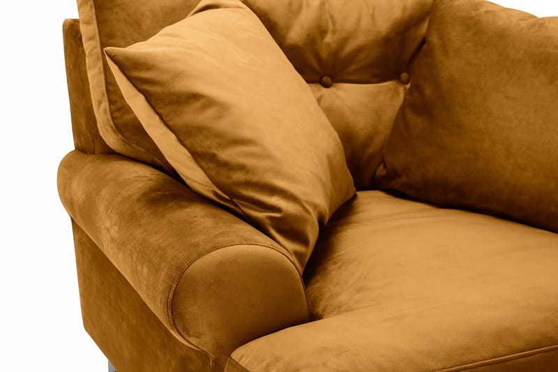 Andrew Lenestol Fløyel - Amber/Krom - Møbler - Stoler - Lenestoler - Fløyelslenestol