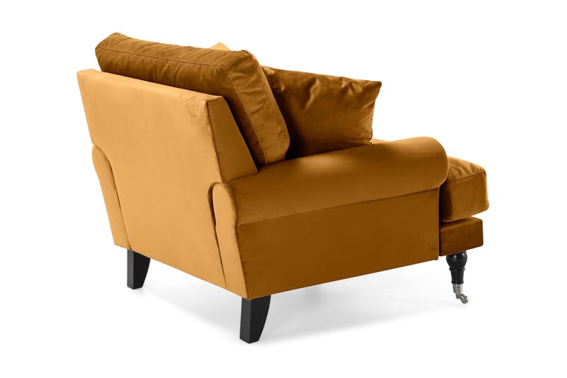 Andrew Lenestol Fløyel - Amber/Krom - Møbler - Stoler - Lenestoler - Fløyelslenestol