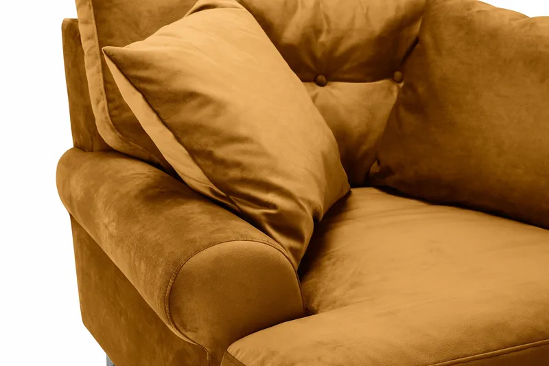 Andrew Lenestol Fløyel - Amber/Messing - Møbler - Stoler - Lenestoler - Fløyelslenestol