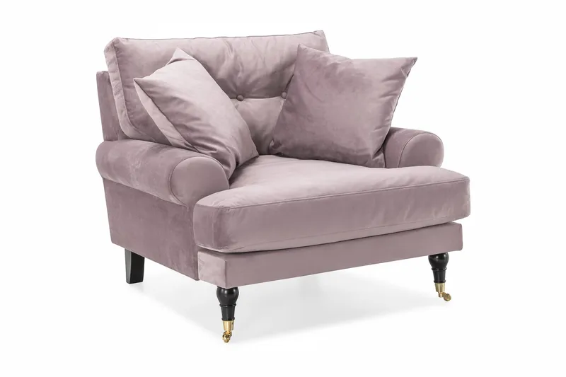 Andrew Lenestol Fløyel - Lilla/Messing - Møbler - Stoler - Lenestoler - Fløyelslenestol