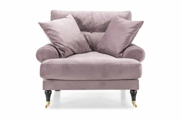 Andrew Lenestol Fløyel - Lilla/Messing - Møbler - Stoler - Lenestoler - Fløyelslenestol