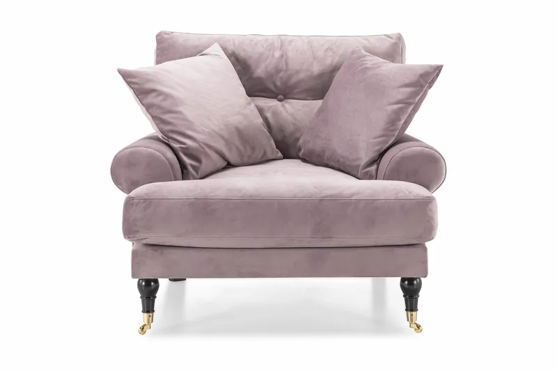 Andrew Lenestol Fløyel - Lilla/Messing - Møbler - Stoler - Lenestoler - Fløyelslenestol