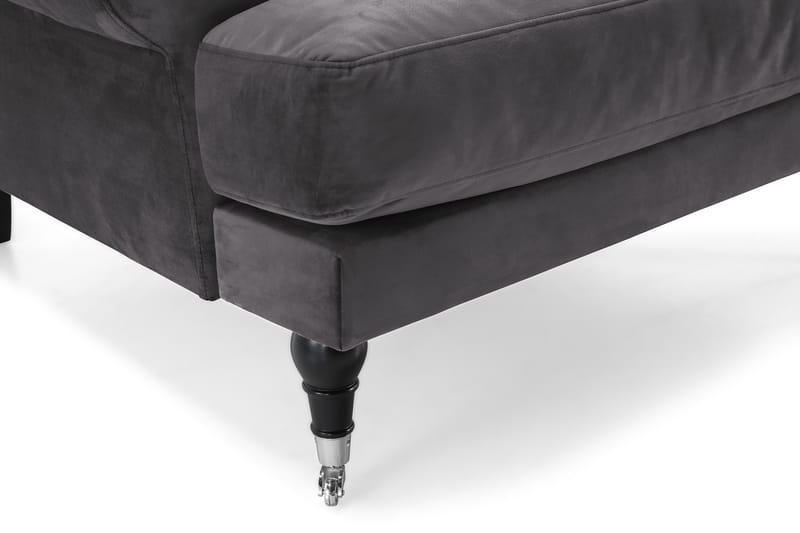 Andrew Lenestol Fløyel - Mørkegrå/Krom - Møbler - Stoler - Lenestoler - Fløyelslenestol