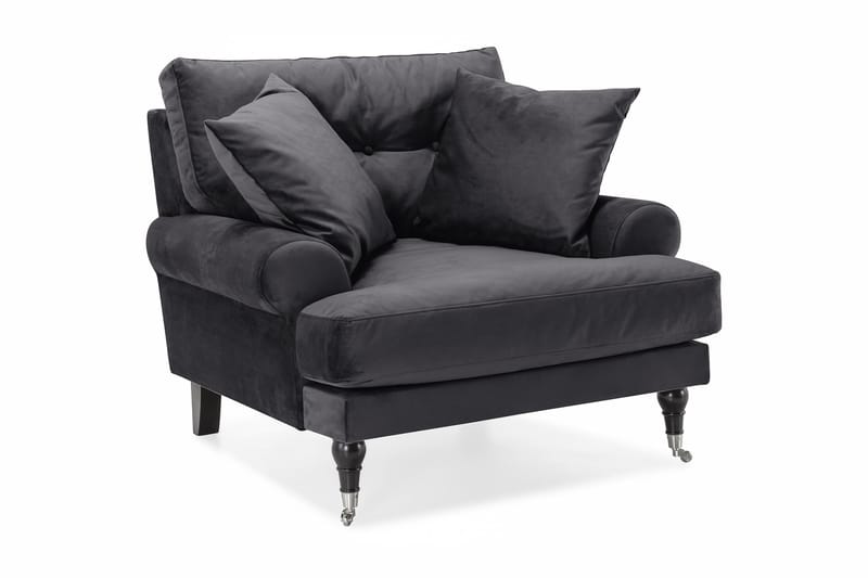 Andrew Lenestol Fløyel, Mørkegrå/Krom