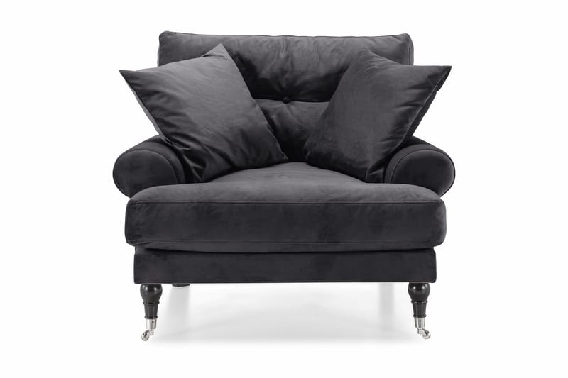 Andrew Lenestol Fløyel - Mørkegrå/Krom - Møbler - Stoler - Lenestoler - Fløyelslenestol