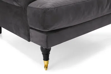 Andrew Lenestol Fløyel - Mørkegrå/Messing - Møbler - Stoler - Lenestoler - Fløyelslenestol