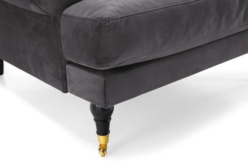 Andrew Lenestol Fløyel - Mørkegrå/Messing - Møbler - Stoler - Lenestoler - Fløyelslenestol