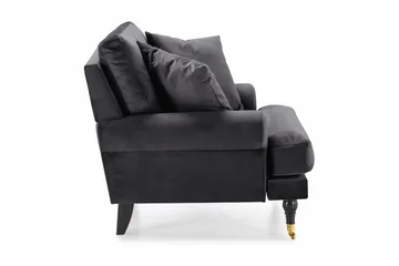 Andrew Lenestol Fløyel - Mørkegrå/Messing - Møbler - Stoler - Lenestoler - Fløyelslenestol