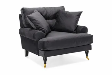 Messing ben - Mørkegrå Fløyel