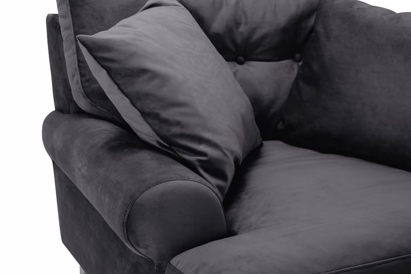 Andrew Lenestol Fløyel - Mørkegrå/Messing - Møbler - Stoler - Lenestoler - Fløyelslenestol