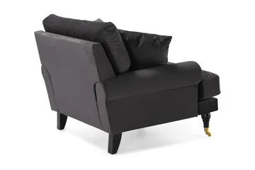 Andrew Lenestol Fløyel - Mørkegrå/Messing - Møbler - Stoler - Lenestoler - Fløyelslenestol