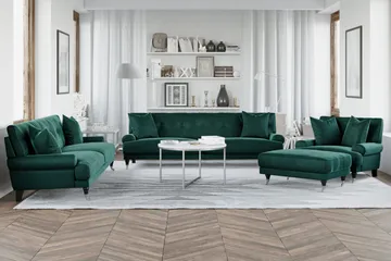 Andrew Lenestol Fløyel - Mørkegrønn/Krom - Møbler - Stoler - Lenestoler - Fløyelslenestol