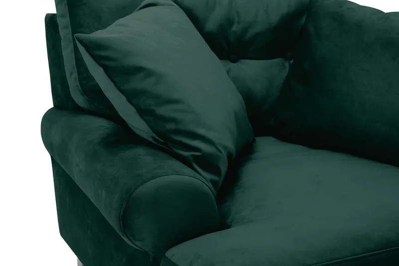 Andrew Lenestol Fløyel - Mørkegrønn/Krom - Møbler - Stoler - Lenestoler - Fløyelslenestol