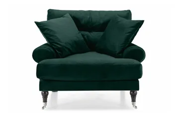 Andrew Lenestol Fløyel - Mørkegrønn/Krom - Møbler - Stoler - Lenestoler - Fløyelslenestol