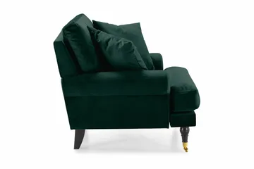 Andrew Lenestol Fløyel - Mørkegrønn/Messing - Møbler - Stoler - Lenestoler - Fløyelslenestol