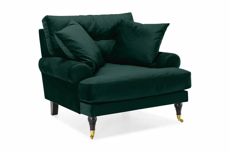 Andrew Lenestol Fløyel, Mørkegrønn/Messing