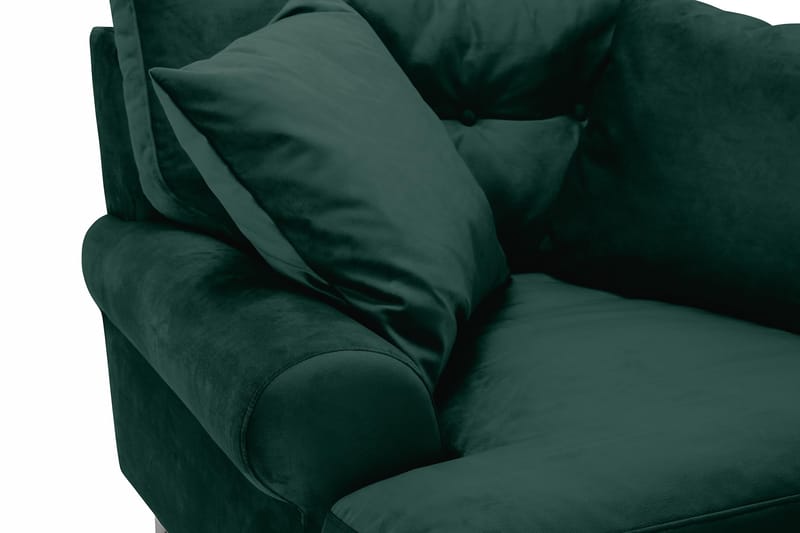 Andrew Lenestol Fløyel - Mørkegrønn/Messing - Møbler - Stoler - Lenestoler - Fløyelslenestol