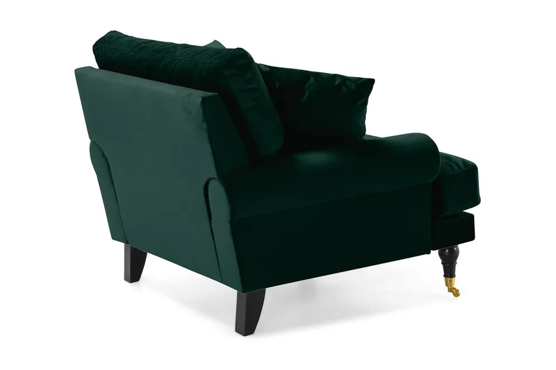 Andrew Lenestol Fløyel - Mørkegrønn/Messing - Møbler - Stoler - Lenestoler - Fløyelslenestol