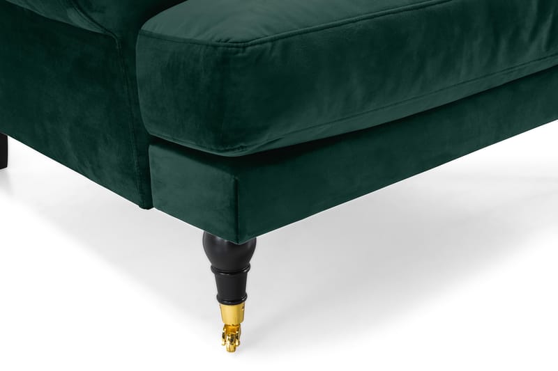 Andrew Lenestol Fløyel - Mørkegrønn/Messing - Møbler - Stoler - Lenestoler - Fløyelslenestol