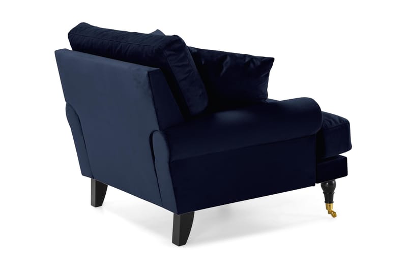 Andrew Lenestol Fløyel - Midnattsblå/Messing - Møbler - Stoler - Lenestoler - Fløyelslenestol