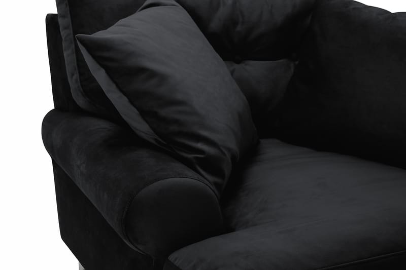 Andrew Lenestol Fløyel - Svart/Messing - Møbler - Stoler - Lenestoler - Fløyelslenestol