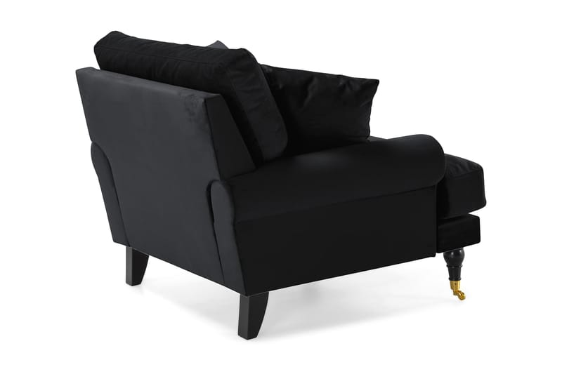 Andrew Lenestol Fløyel - Svart/Messing - Møbler - Stoler - Lenestoler - Fløyelslenestol