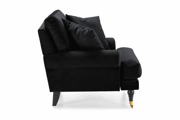 Andrew Lenestol Fløyel - Svart/Messing - Møbler - Stoler - Lenestoler - Fløyelslenestol