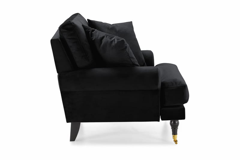 Andrew Lenestol Fløyel - Svart/Messing - Møbler - Stoler - Lenestoler - Fløyelslenestol