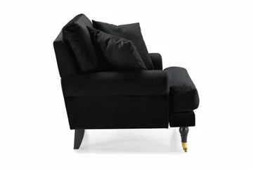 Andrew Lenestol Fløyel - Svart/Messing - Møbler - Stoler - Lenestoler - Fløyelslenestol