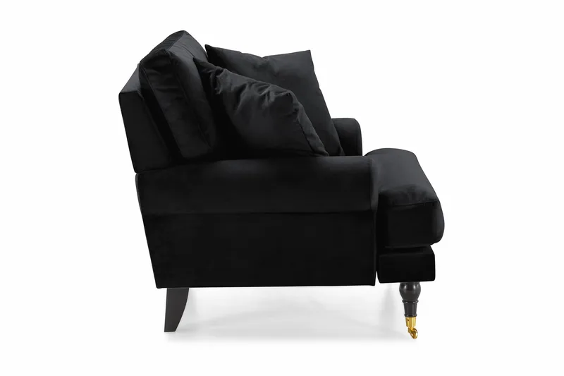 Andrew Lenestol Fløyel - Svart/Messing - Møbler - Stoler - Lenestoler - Fløyelslenestol