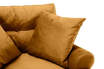 Andrew Lenestol med Fotskammel Fløyel - Amber/Krom - Møbler - Stoler - Lenestoler - Fløyelslenestol