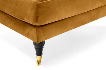 Andrew Lenestol med Fotskammel Fløyel - Amber/Messing - Møbler - Stoler - Lenestoler - Fløyelslenestol