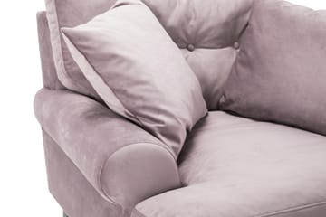 Andrew Lenestol med Fotskammel Fløyel - Lilla/Krom - Møbler - Stoler - Lenestoler - Fløyelslenestol