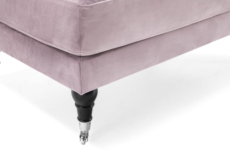 Andrew Lenestol med Fotskammel Fløyel - Lilla/Krom - Møbler - Stoler - Lenestoler - Fløyelslenestol