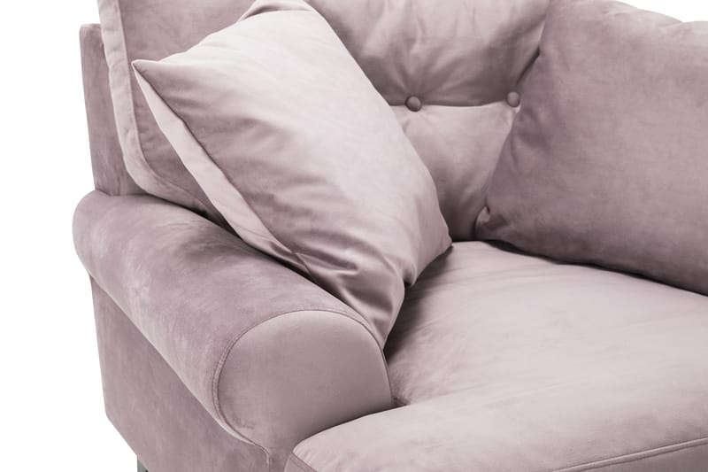 Andrew Lenestol med Fotskammel Fløyel - Lilla/Messing - Møbler - Stoler - Lenestoler - Fløyelslenestol