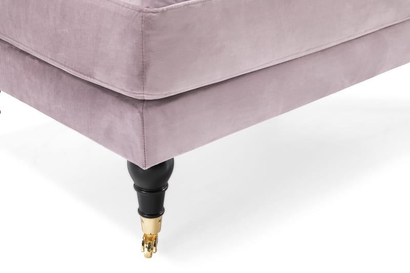 Andrew Lenestol med Fotskammel Fløyel - Lilla/Messing - Møbler - Stoler - Lenestoler - Fløyelslenestol