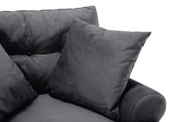 Andrew Lenestol med Fotskammel Fløyel - Mørkegrå/Krom - Møbler - Stoler - Lenestoler - Fløyelslenestol