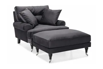 Krom ben - Mørkegrå Fløyel