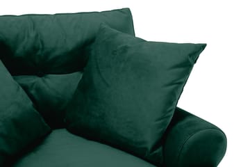 Andrew Lenestol med Fotskammel Fløyel - Mørkegrønn/Messing - Møbler - Stoler - Lenestoler - Fløyelslenestol