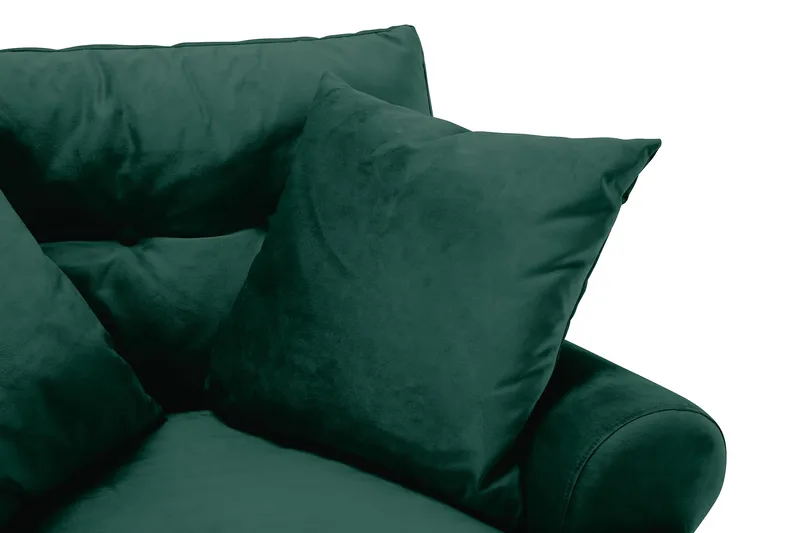 Andrew Lenestol med Fotskammel Fløyel - Mørkegrønn/Messing - Møbler - Stoler - Lenestoler - Fløyelslenestol