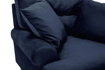 Andrew Lenestol med Fotskammel Fløyel - Midnattsblå/Krom - Møbler - Stoler - Lenestoler - Fløyelslenestol