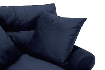 Andrew Lenestol med Fotskammel Fløyel - Midnattsblå/Messing - Møbler - Stoler - Lenestoler - Fløyelslenestol