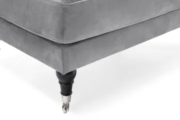 Andrew Lenestol med Fotskammel Fløyel - Sølvgrå/Krom - Møbler - Stoler - Lenestoler - Fløyelslenestol