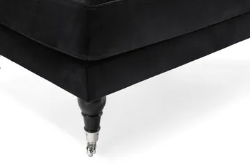 Andrew Lenestol med Fotskammel Fløyel - Svart/Krom - Møbler - Stoler - Lenestoler - Fløyelslenestol