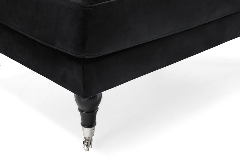 Andrew Lenestol med Fotskammel Fløyel - Svart/Krom - Møbler - Stoler - Lenestoler - Fløyelslenestol