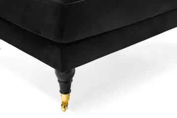 Andrew Lenestol med Fotskammel Fløyel - Svart/Messing - Møbler - Stoler - Lenestoler - Fløyelslenestol