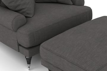 Andrew Lenestol med Fotskammel - Mørkegrå/Krom - Møbler - Stoler - Lenestoler - Howard lenestol