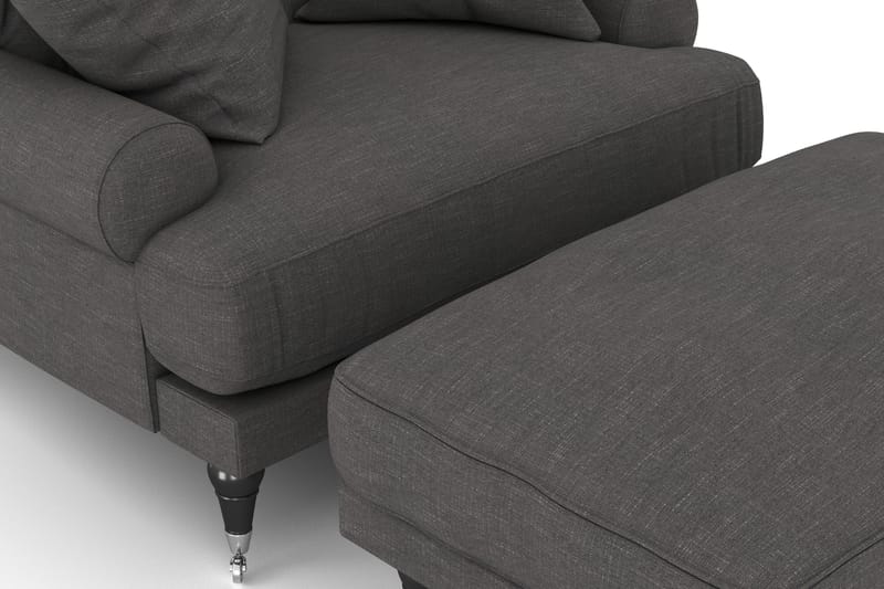 Andrew Lenestol med Fotskammel - Mørkegrå/Krom - Møbler - Stoler - Lenestoler - Howard lenestol