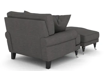 Andrew Lenestol med Fotskammel - Mørkegrå/Krom - Møbler - Stoler - Lenestoler - Howard lenestol